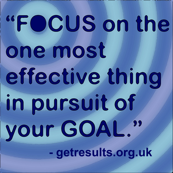 Get Results: focus on the one most effective thing in pursuit of your goal