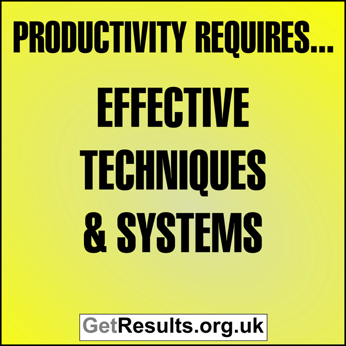 Get Results: Productivity requires effective techniques and systems