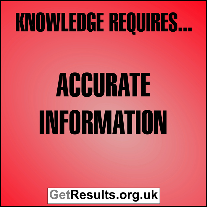Get Results: Knowledge requires accurate information