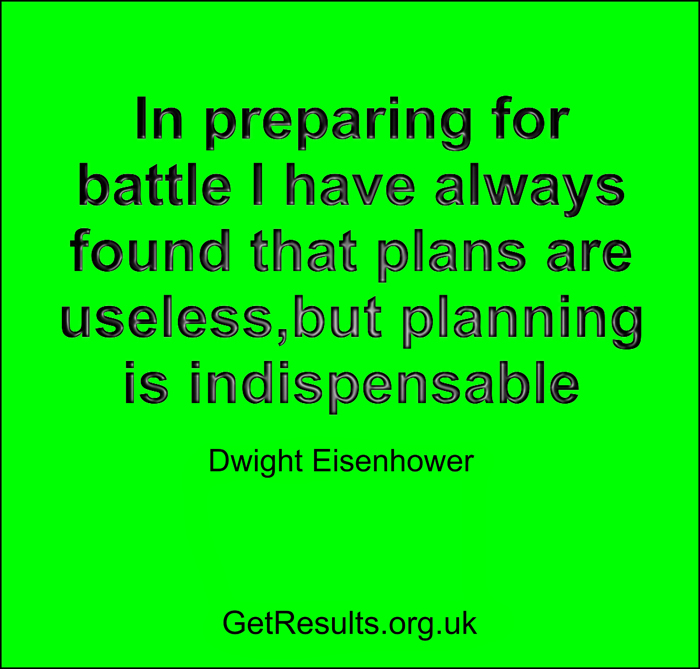Get Results: planning is indispensable