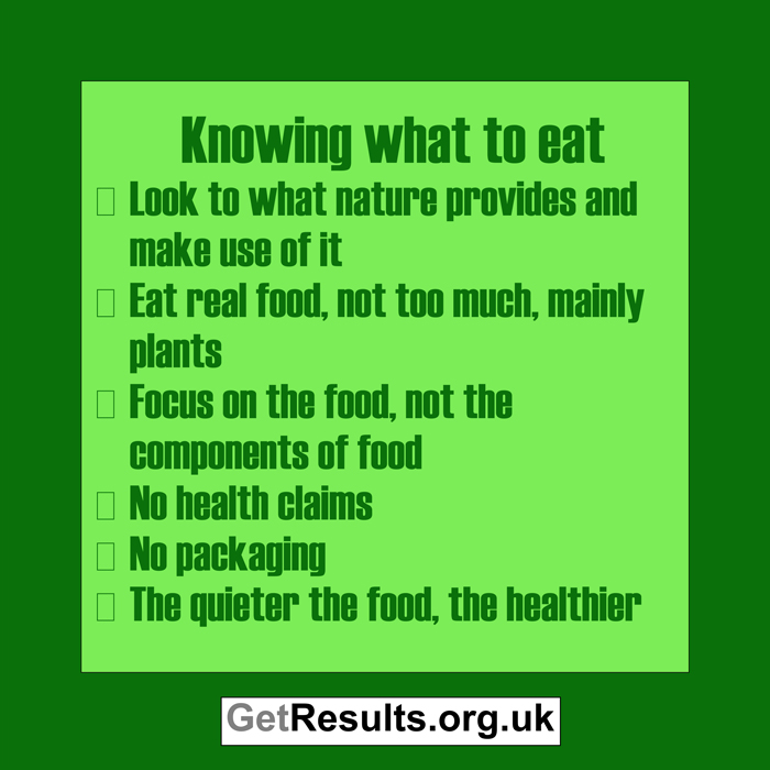 Get Results: knowing what to eat